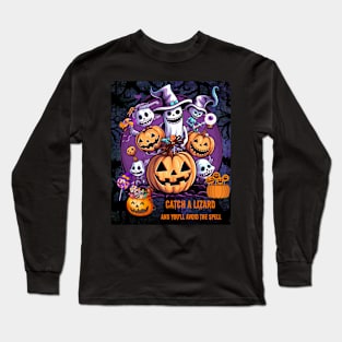 Catch a Lizard And You'll Avoid The Spell Cute Halloween Long Sleeve T-Shirt